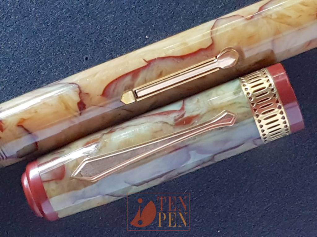 Stylo Plume Vintage Waterman Patrician Onyx Red 1930 - Plume Parker Arrow Semi-flex - Occasion