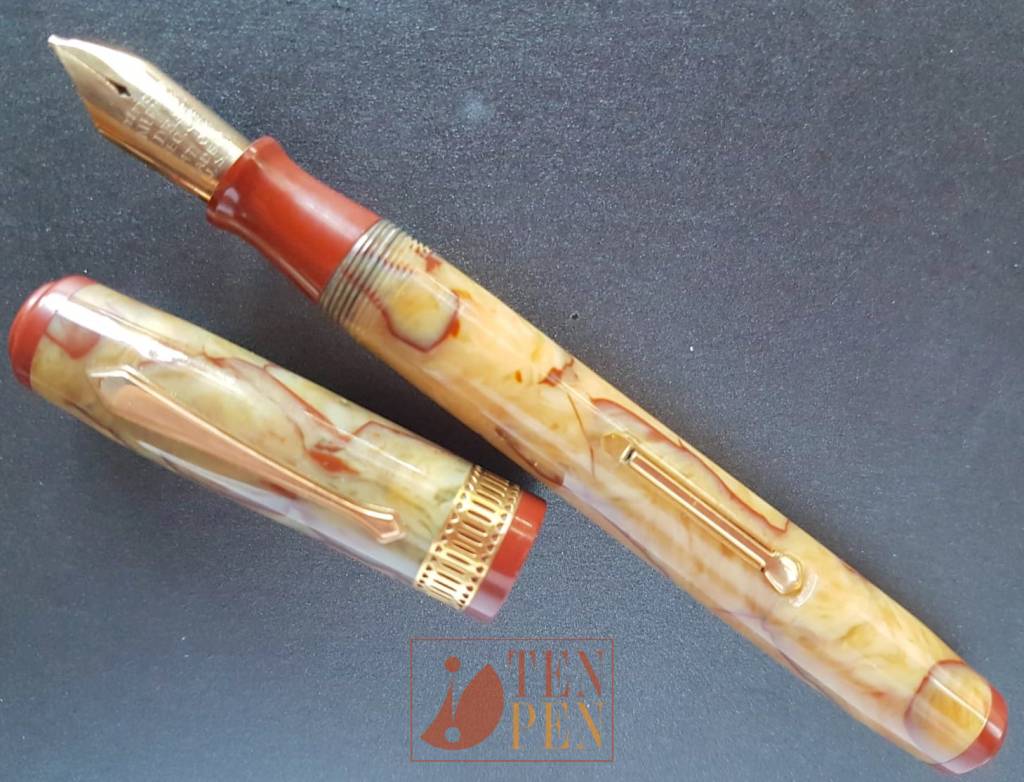 Stylo Plume Vintage Waterman Patrician Onyx Red - Parker Arrow M Semi-flex - Années 1930 - Occasion
