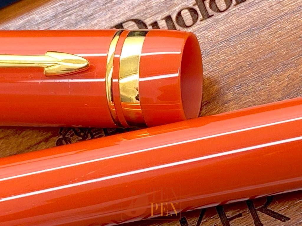 Stylo Parker DUOFOLD CENTENNIAL Corail - Résine, Avec Écrin En Bois, Occasion Très Bon État